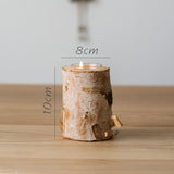 Original Wooden Birch Candle Holder Candlestick Home Props Decoration Ornaments