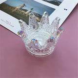 Glass Crystal Golden Crown Candle Holder