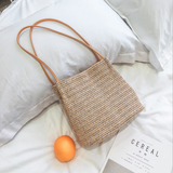 Bag straw woven fashion women shoulder tote handmade bag summer leisure ladies knitting handbag Feminine beach bags bolsos mujer